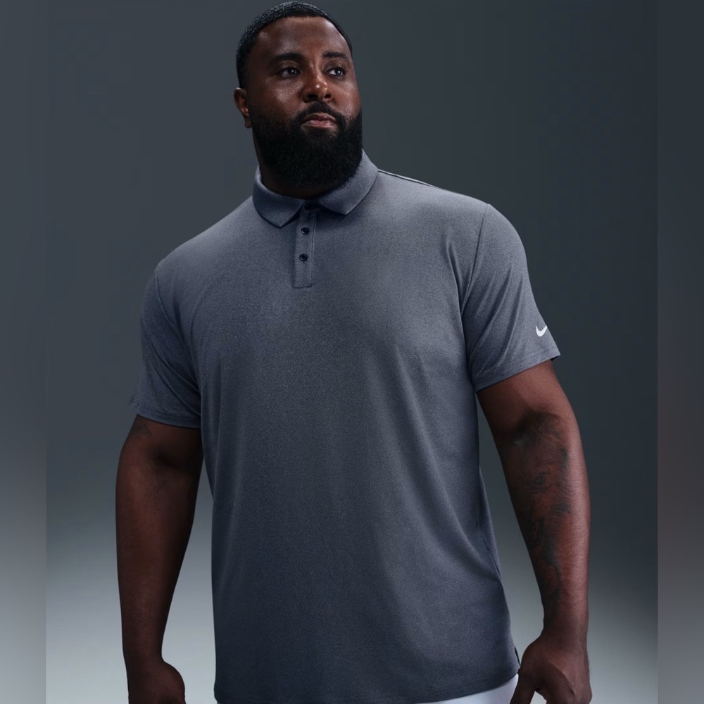 Nike Golf Men's Dri Fit Heather Gray Sport Polo Shirt - Picture 4 of 14